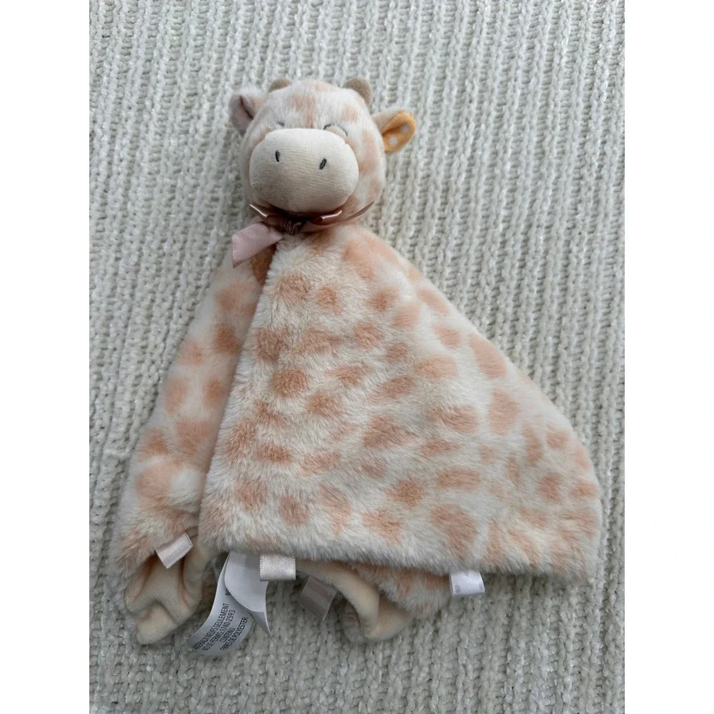 Kellytoy Giraffe Security Blanket‎ Plush Lovey Tan Spotted Tags 14x14 Nursery